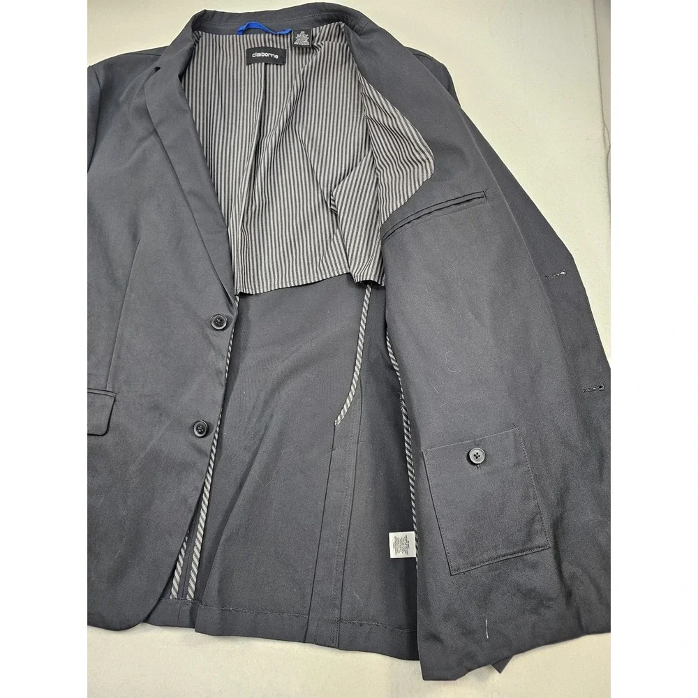 NWT Claiborne Men's Galaxy Grey Blazer Size 44 Cotton Blend Sport‎ Coat